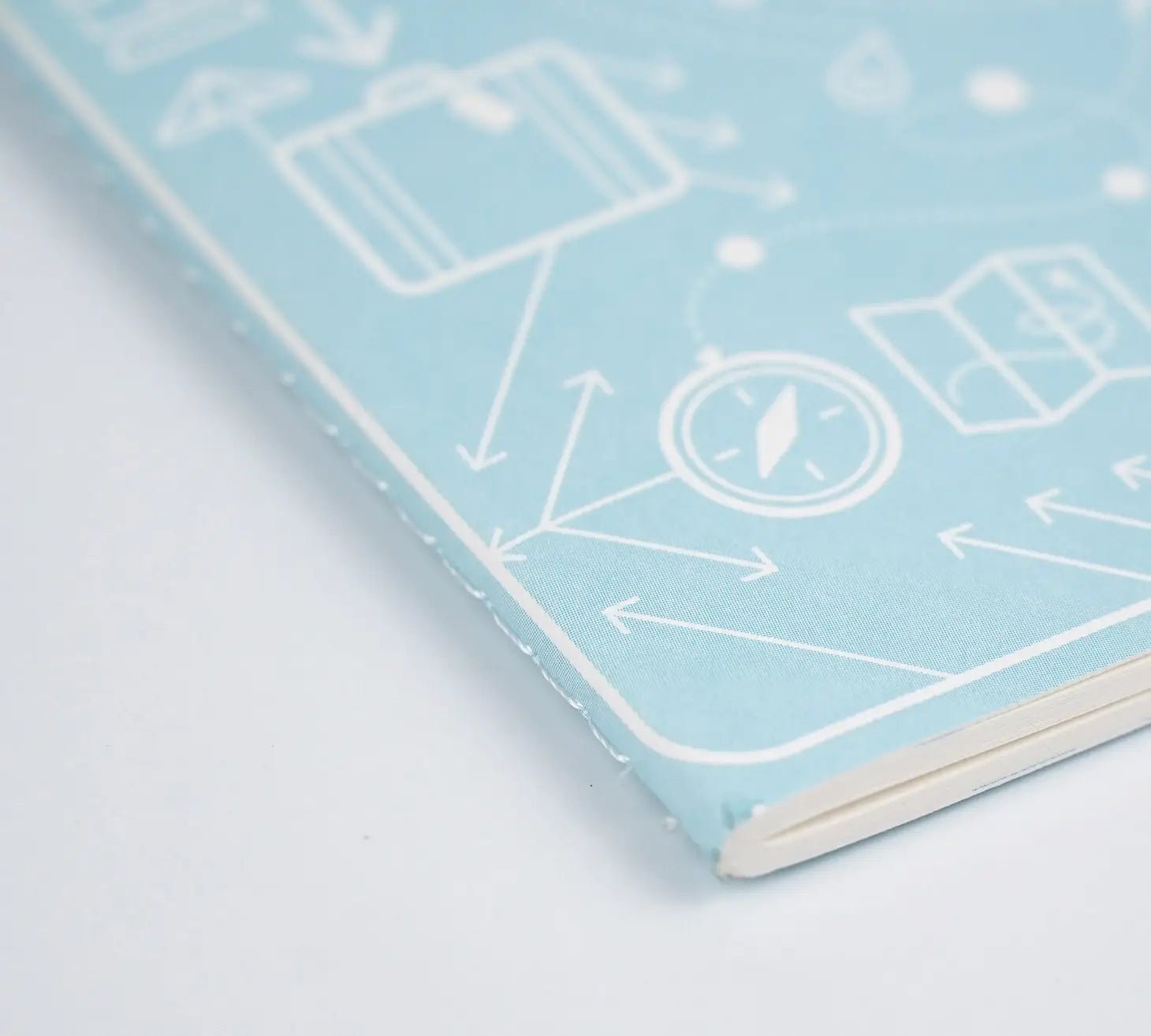 Lined Blue notebook w/ airplane drawing. Journaling for mind, body, & spirit well-being.
