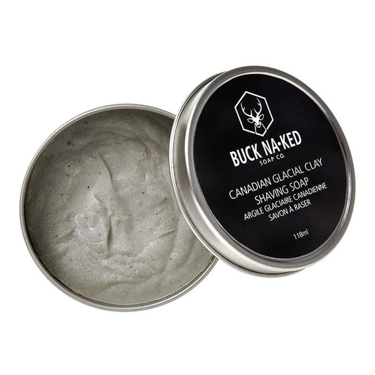Canadian Glacial clay: Slip-enhancing, purifying, skin-conditioning minerals for an improved shave.