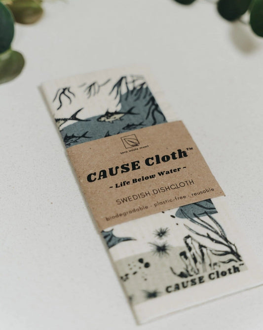 Causecloth™️ - Life Below Water | Swedish Dishcloth (1 Pack) - The Good Vibez Collective
