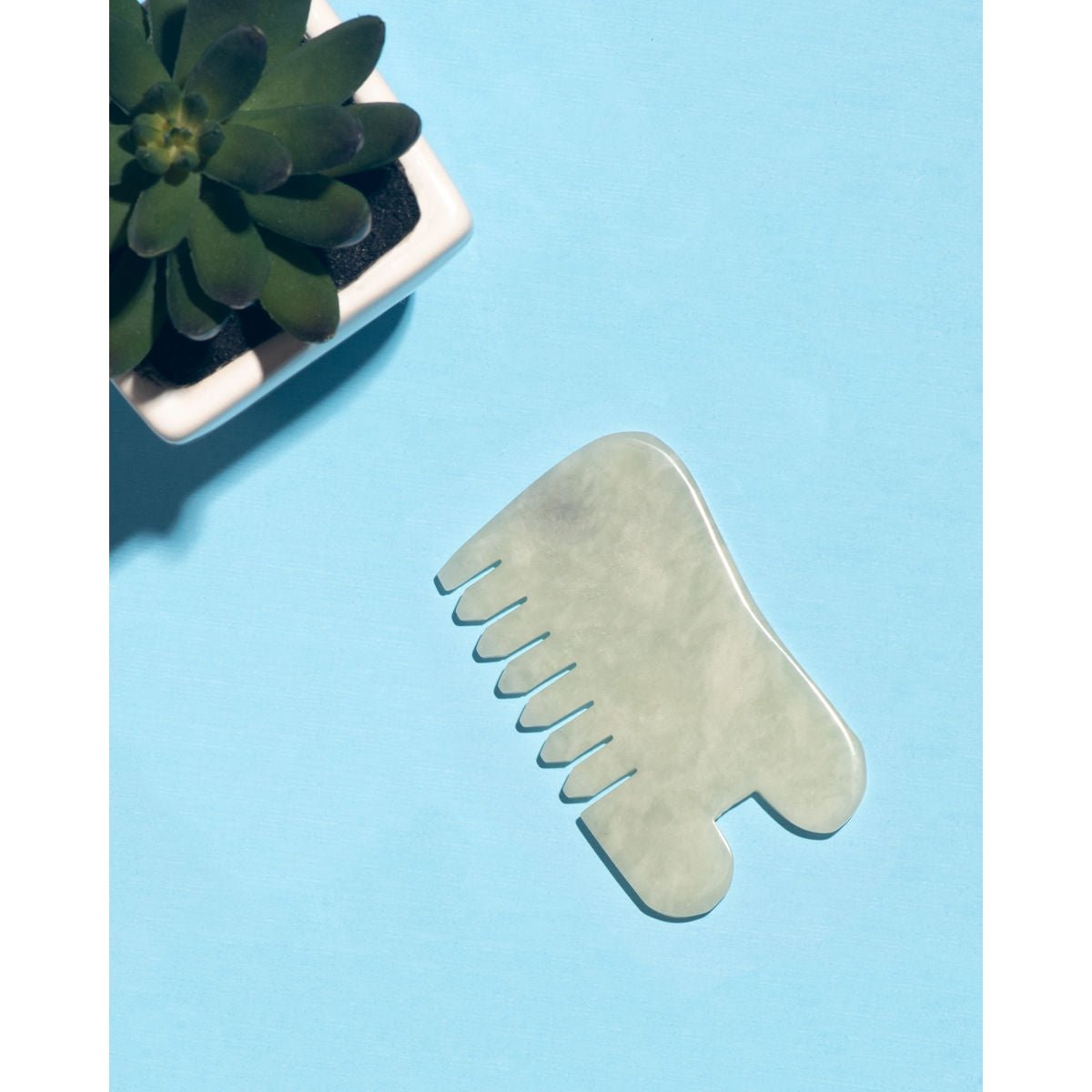 Jade Massage Comb + Gua Sha - The GV Collective