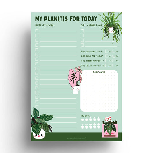 Plants Daily planner Notepad A5 - The GV Collective