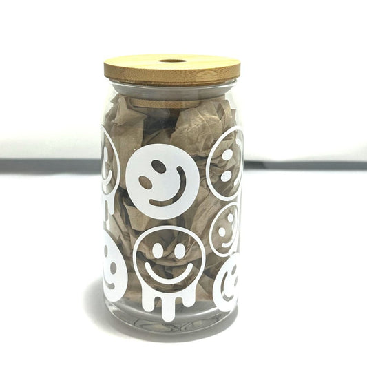 Smile Glass Can Cup (16oz) - The GV Collective