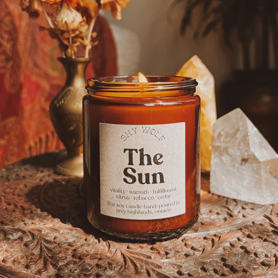 The Sun Candle (Citrus, tobacco, & cedar) - The Good Vibez Collective