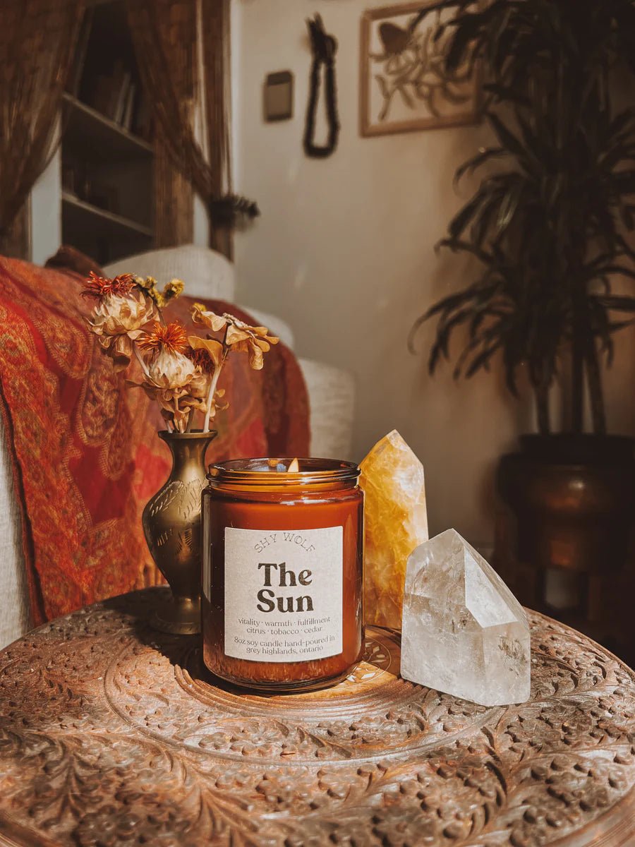 The Sun Candle (Citrus, tobacco, & cedar) - The Good Vibez Collective